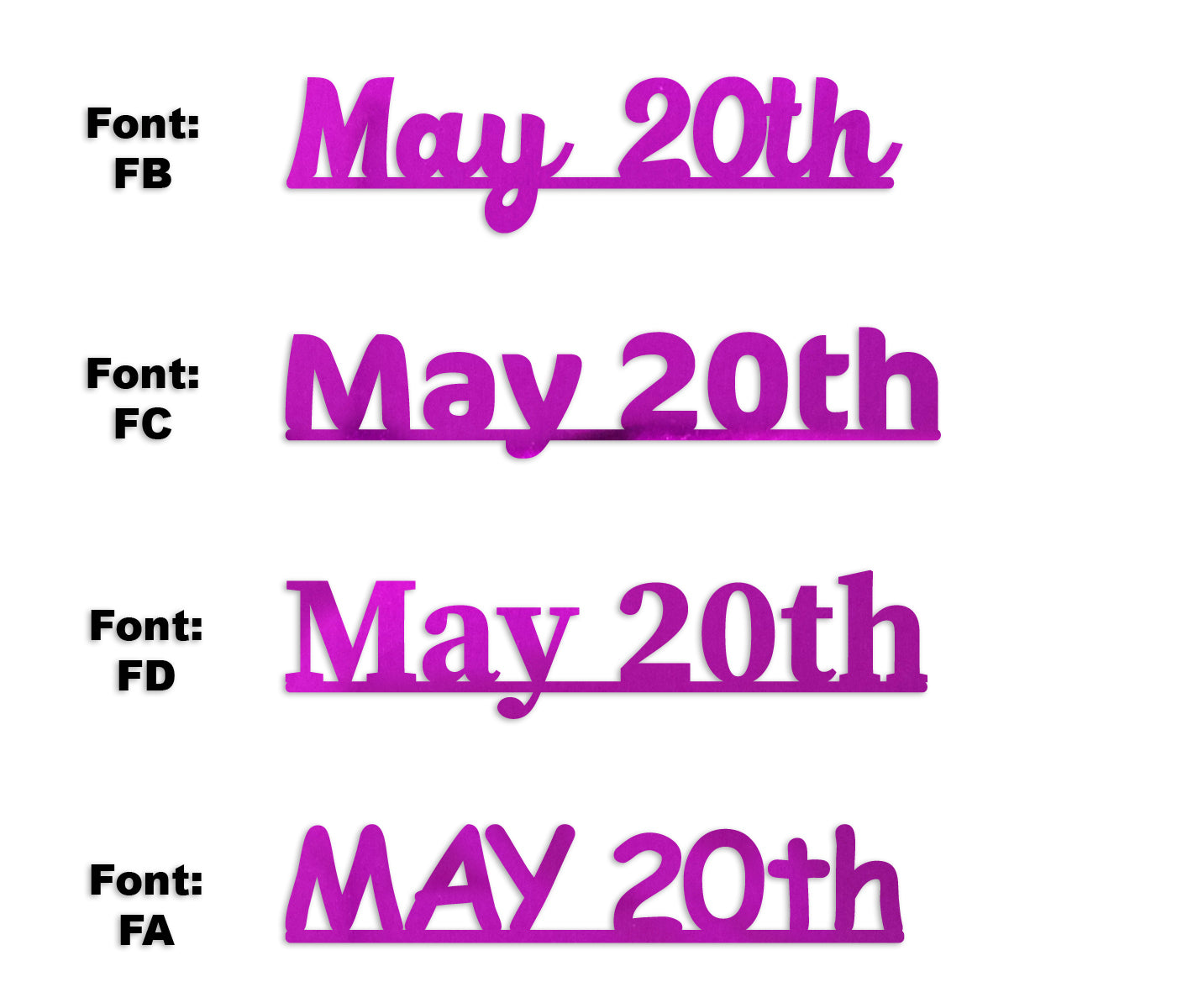 Custom-Fetti Date - MAY 20th Fuchsia