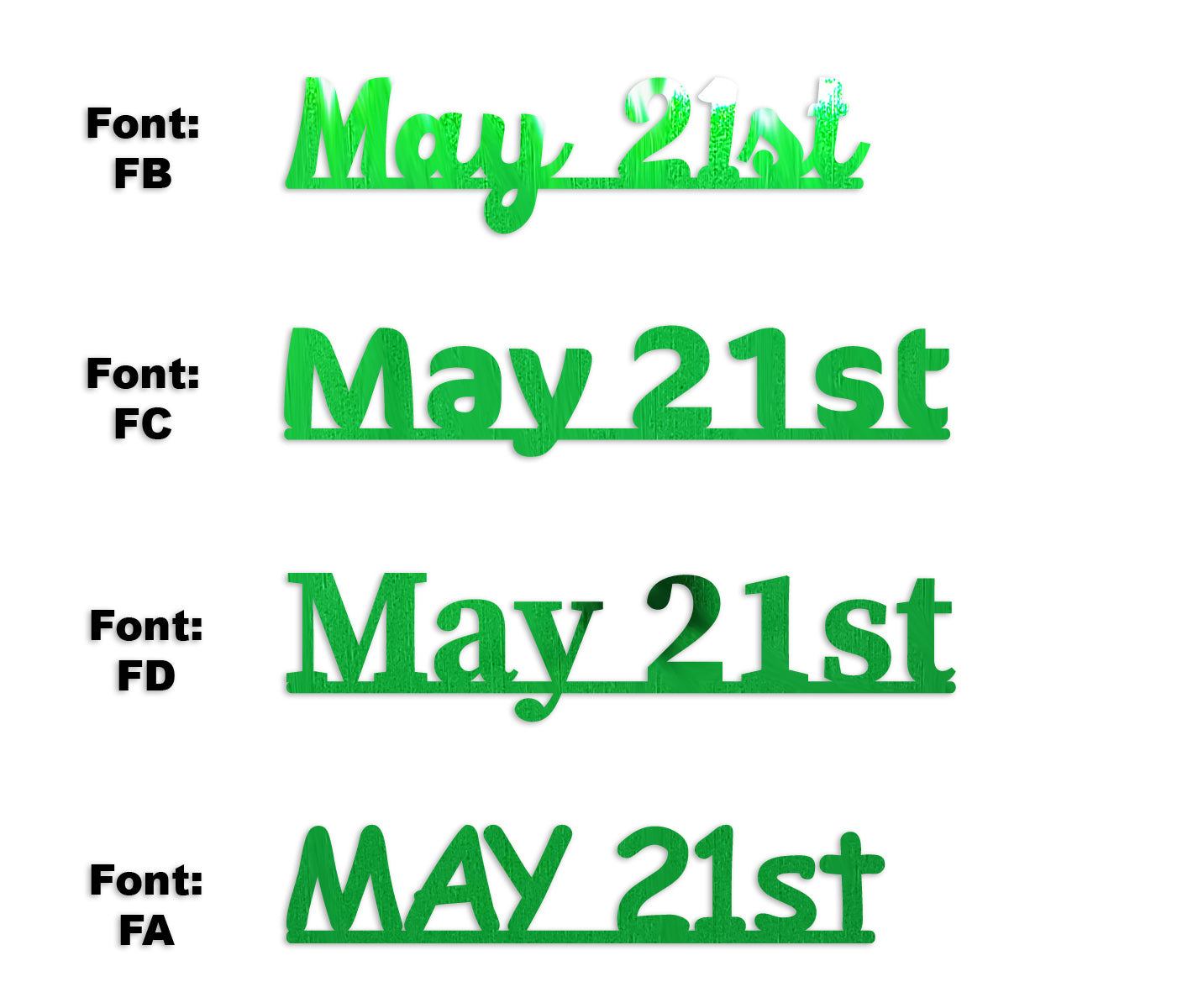 Custom-Fetti Date - MAY 21st Green