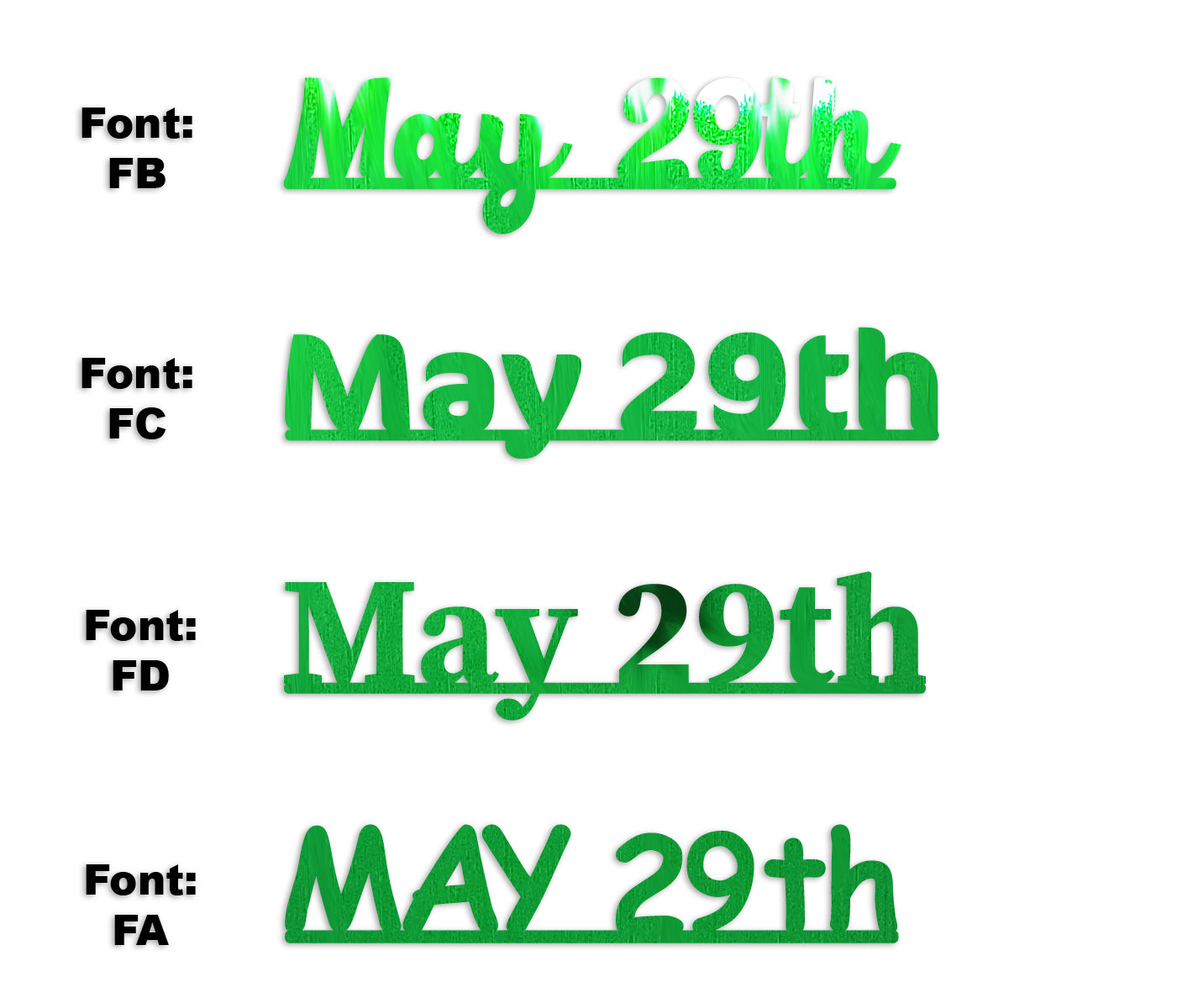 Custom-Fetti Date - MAY 29th Green