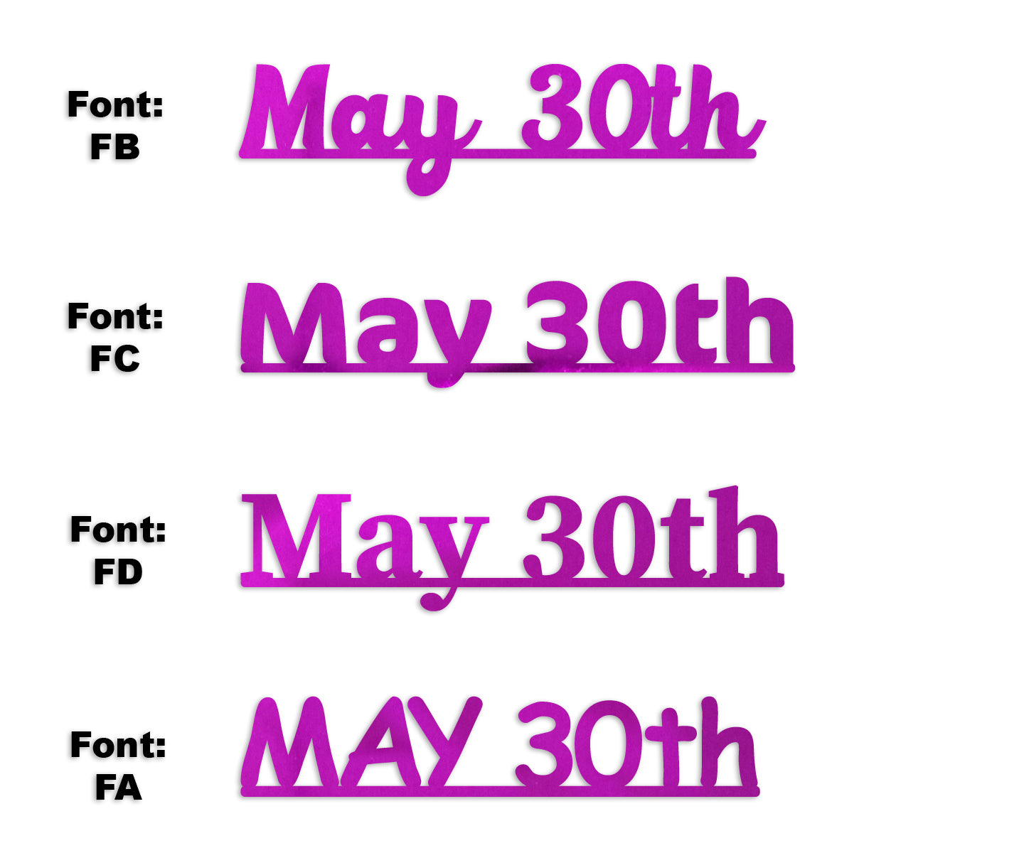 Custom-Fetti Date - MAY 30th Fuchsia