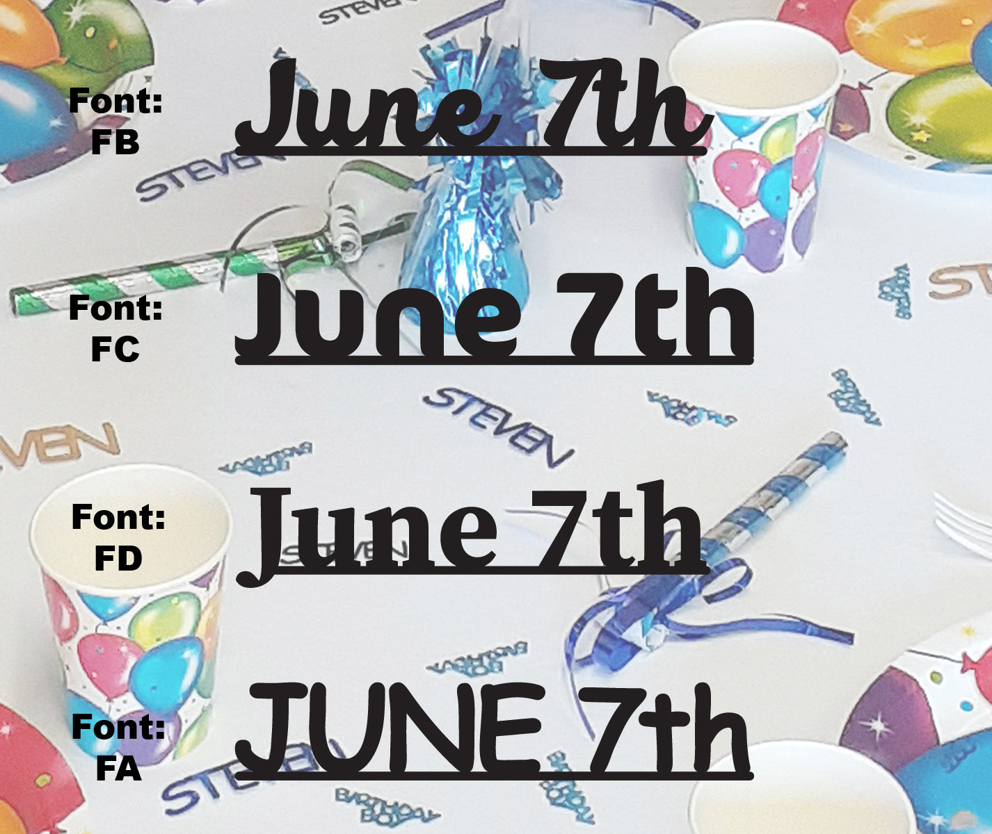 Custom-Fetti Date - JUNE 7th Black