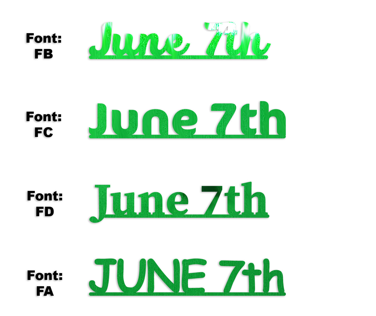 Custom-Fetti Date - JUNE 7th Green