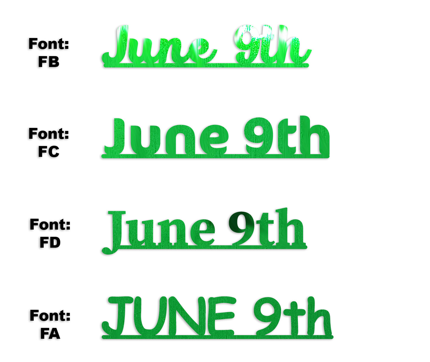 Custom-Fetti Date - JUNE 9th Green