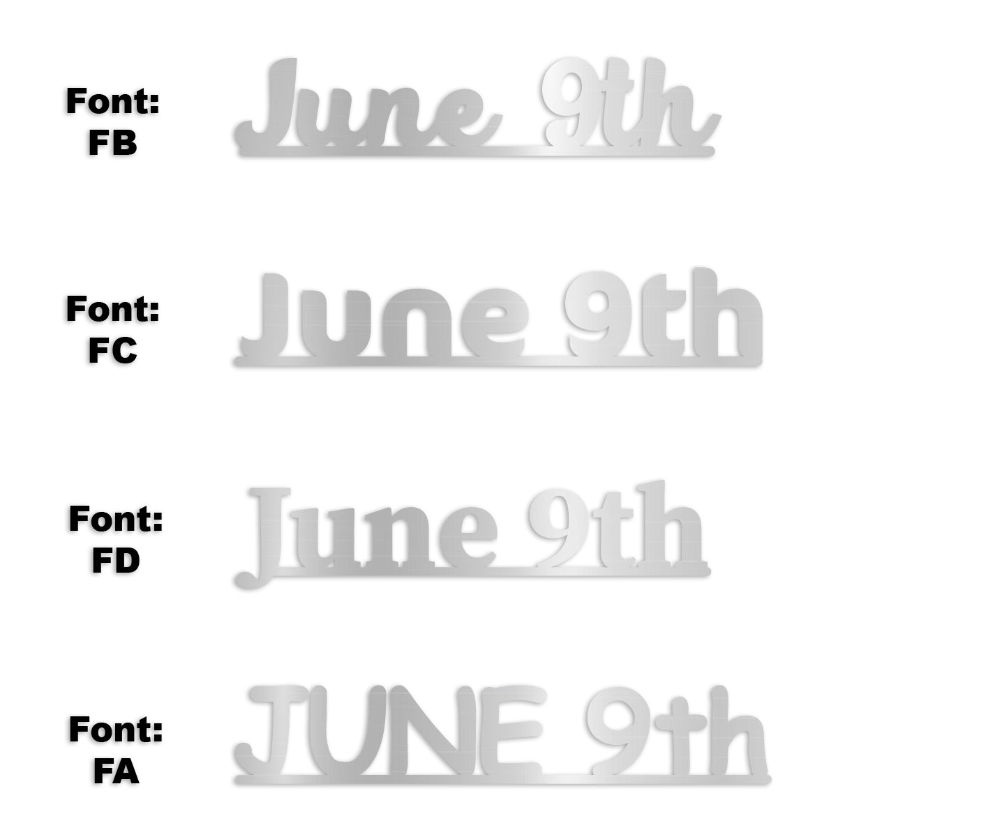 Custom-Fetti Date - JUNE 9th Silver