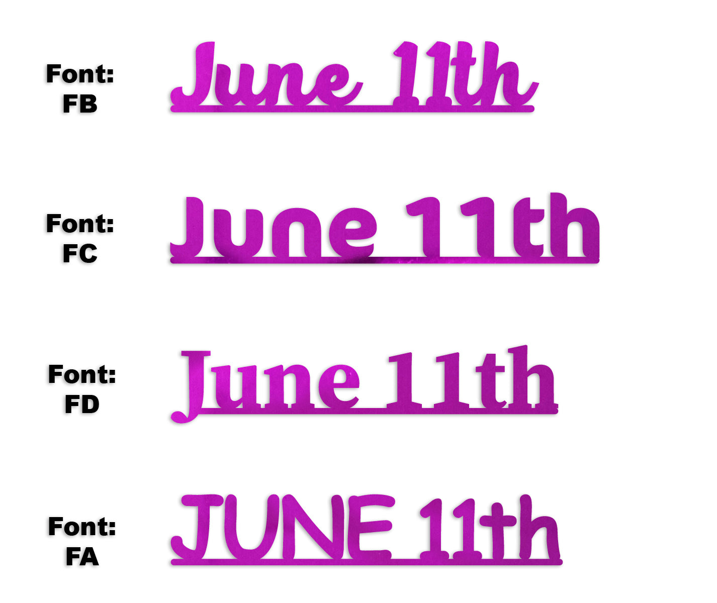 Custom-Fetti Date - JUNE 11th Fuchsia