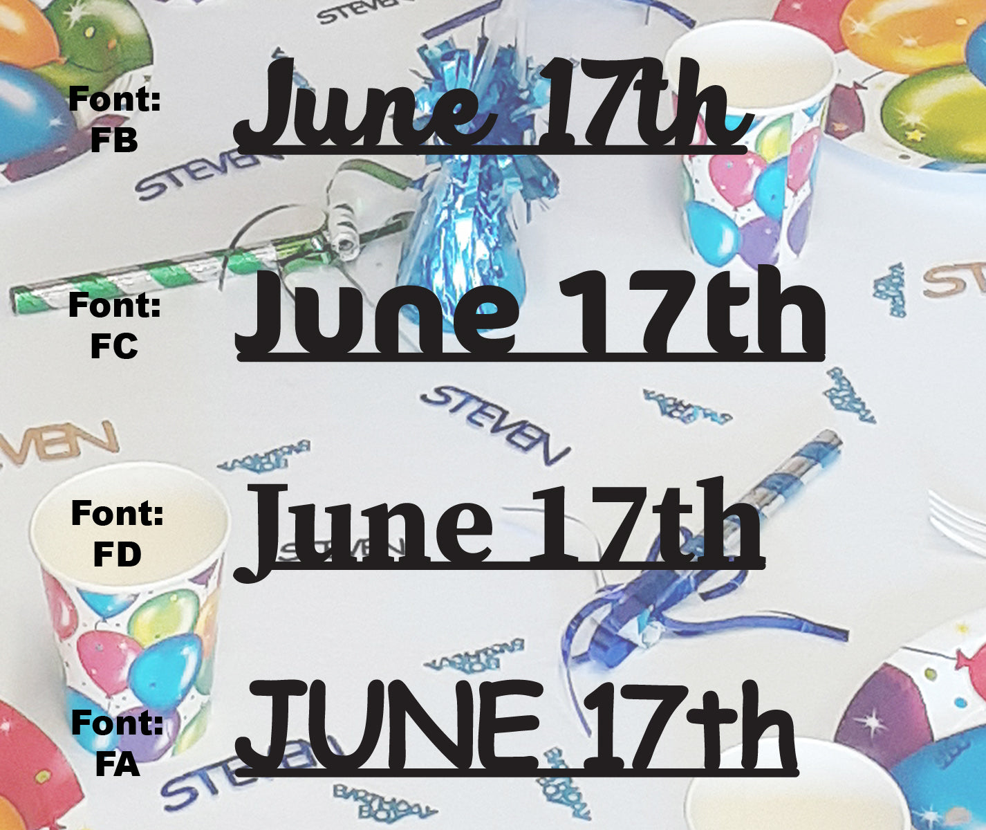 Custom-Fetti Date - JUNE 17th Black