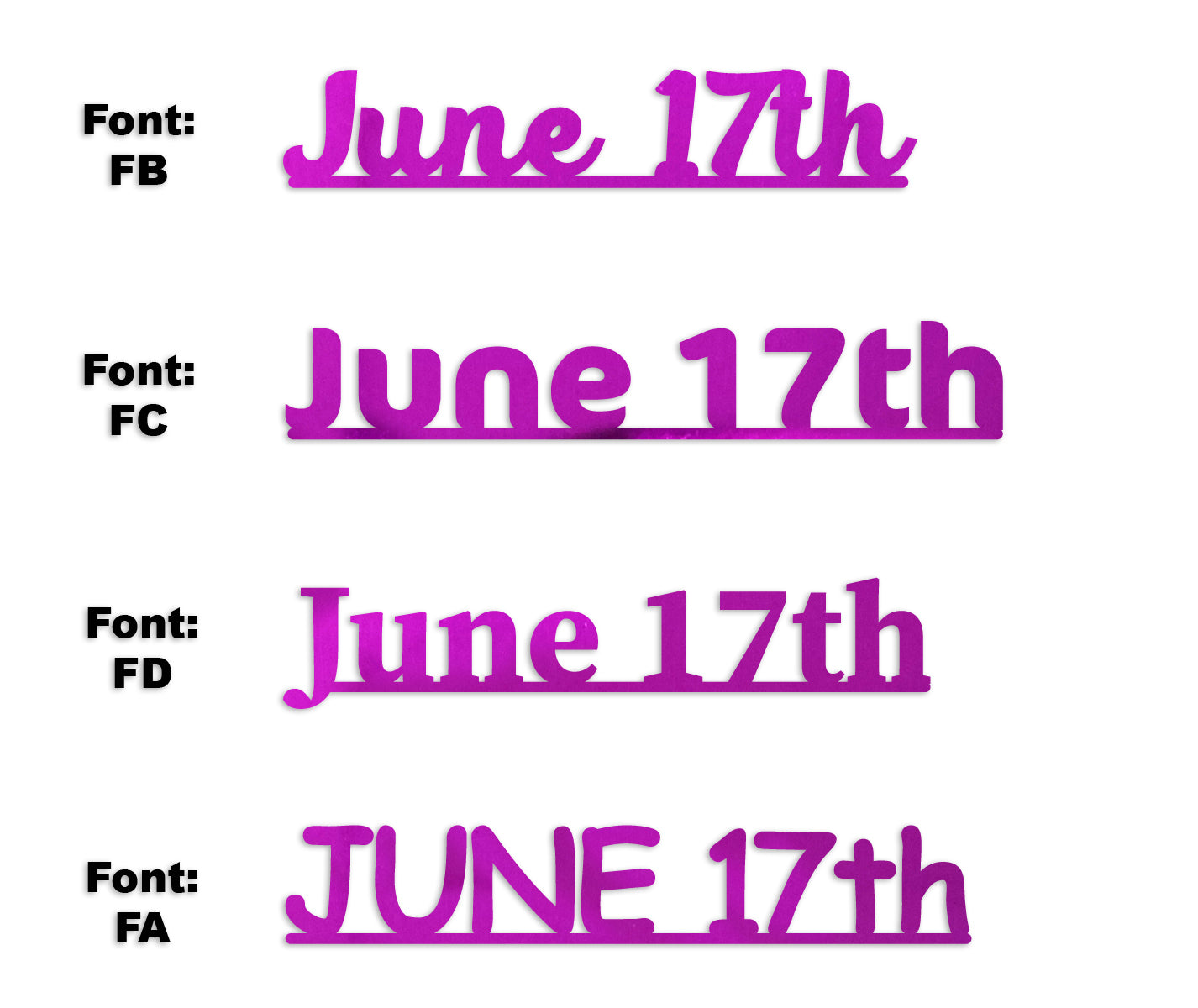 Custom-Fetti Date - JUNE 17th Fuchsia