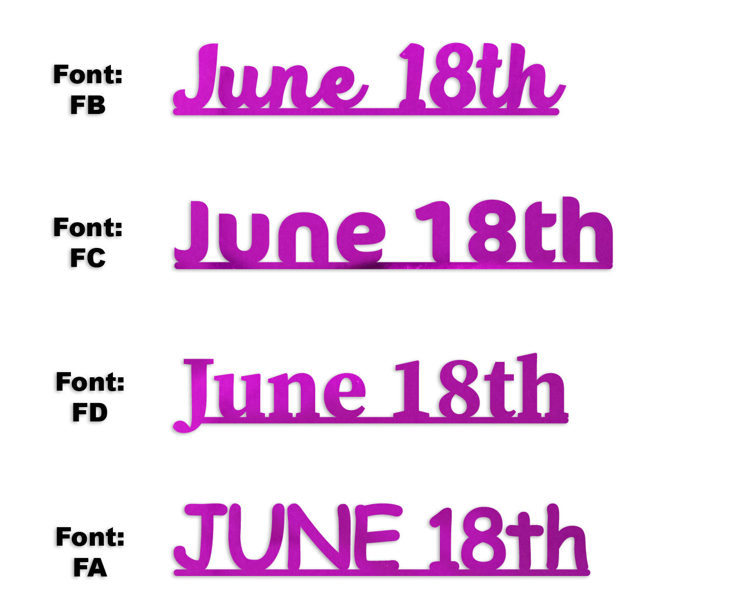 Custom-Fetti Date - JUNE 18th Fuchsia