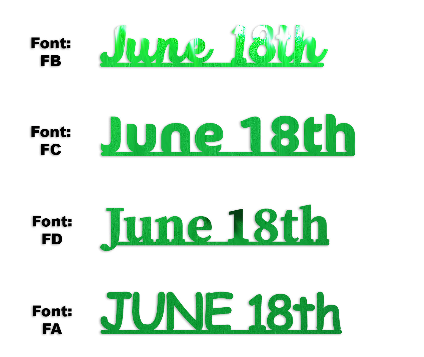 Custom-Fetti Date - JUNE 18th Green