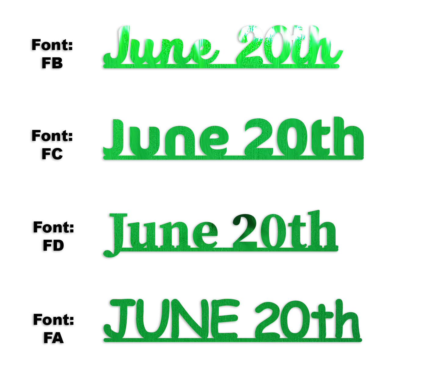 Custom-Fetti Date - JUNE 20th Green