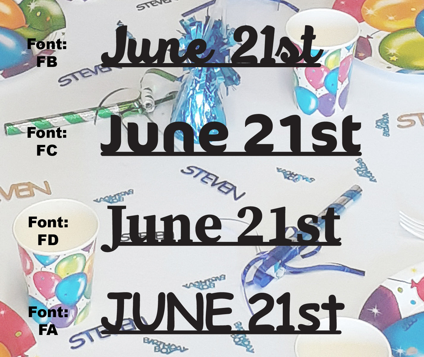 Custom-Fetti Date - JUNE 21st Black