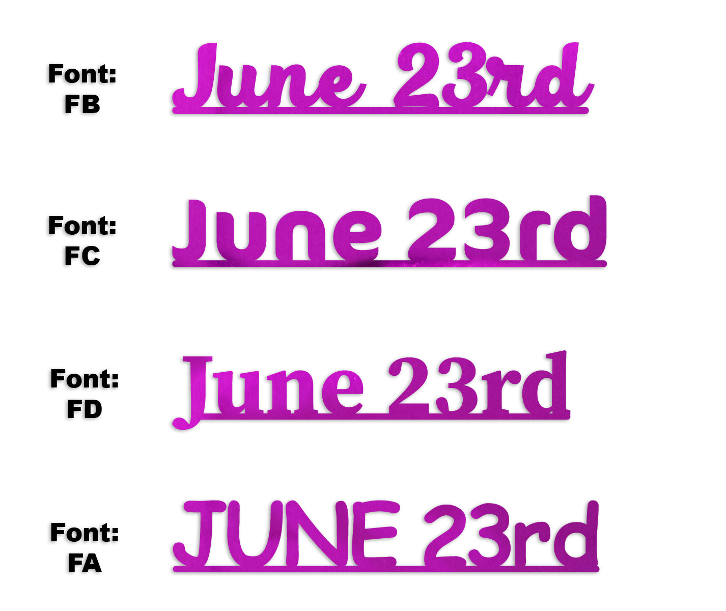 Custom-Fetti Date - JUNE 23rd Fuchsia