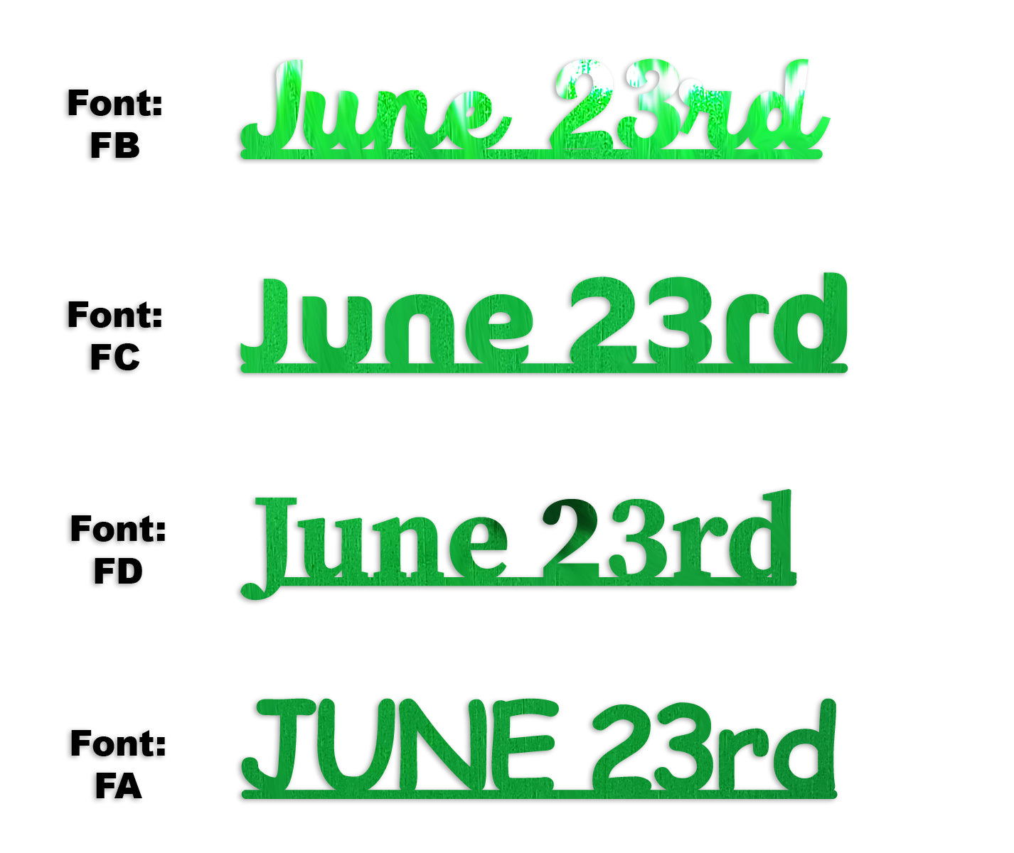 Custom-Fetti Date - JUNE 23rd Green