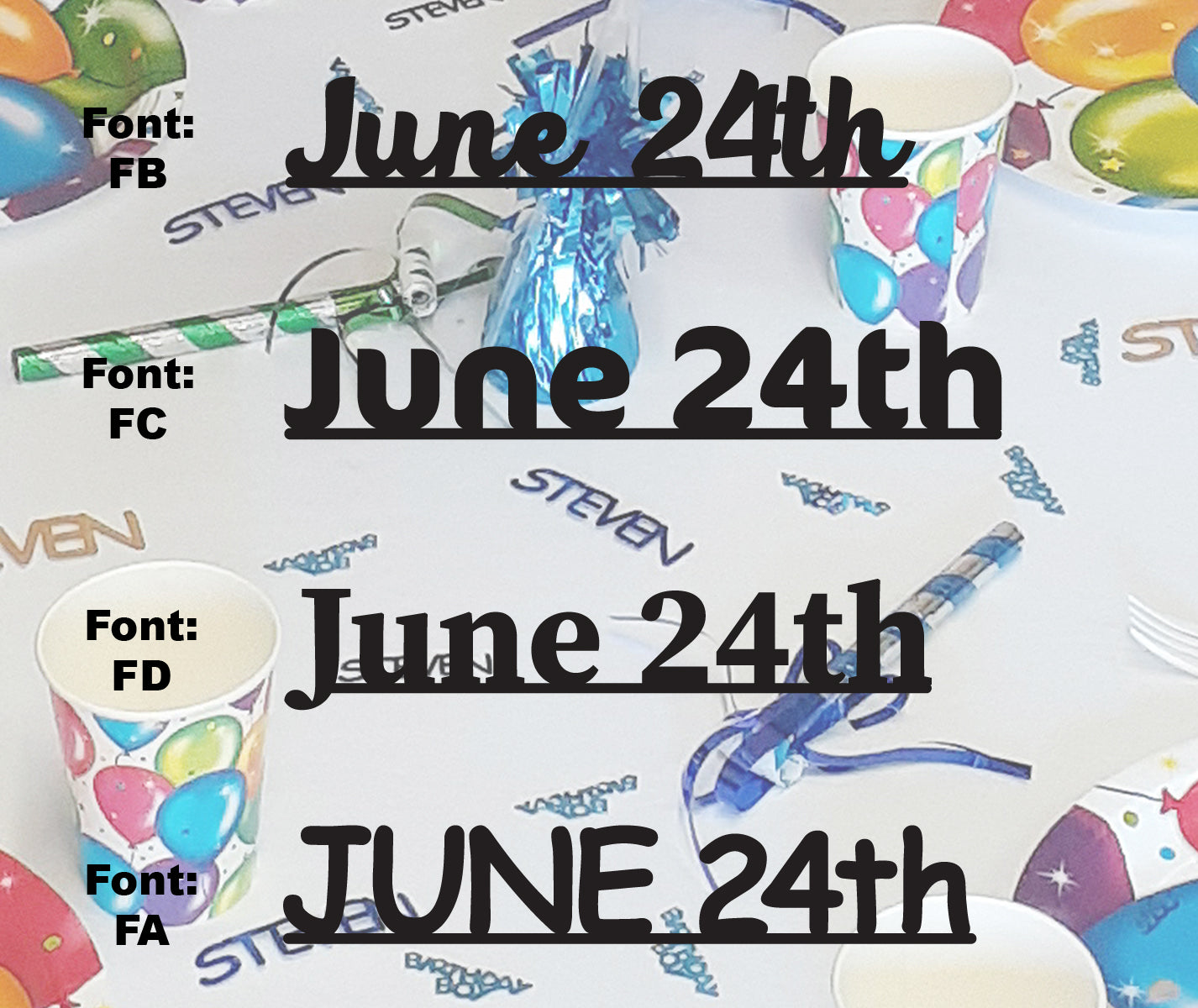 Custom-Fetti Date - JUNE 24th Black