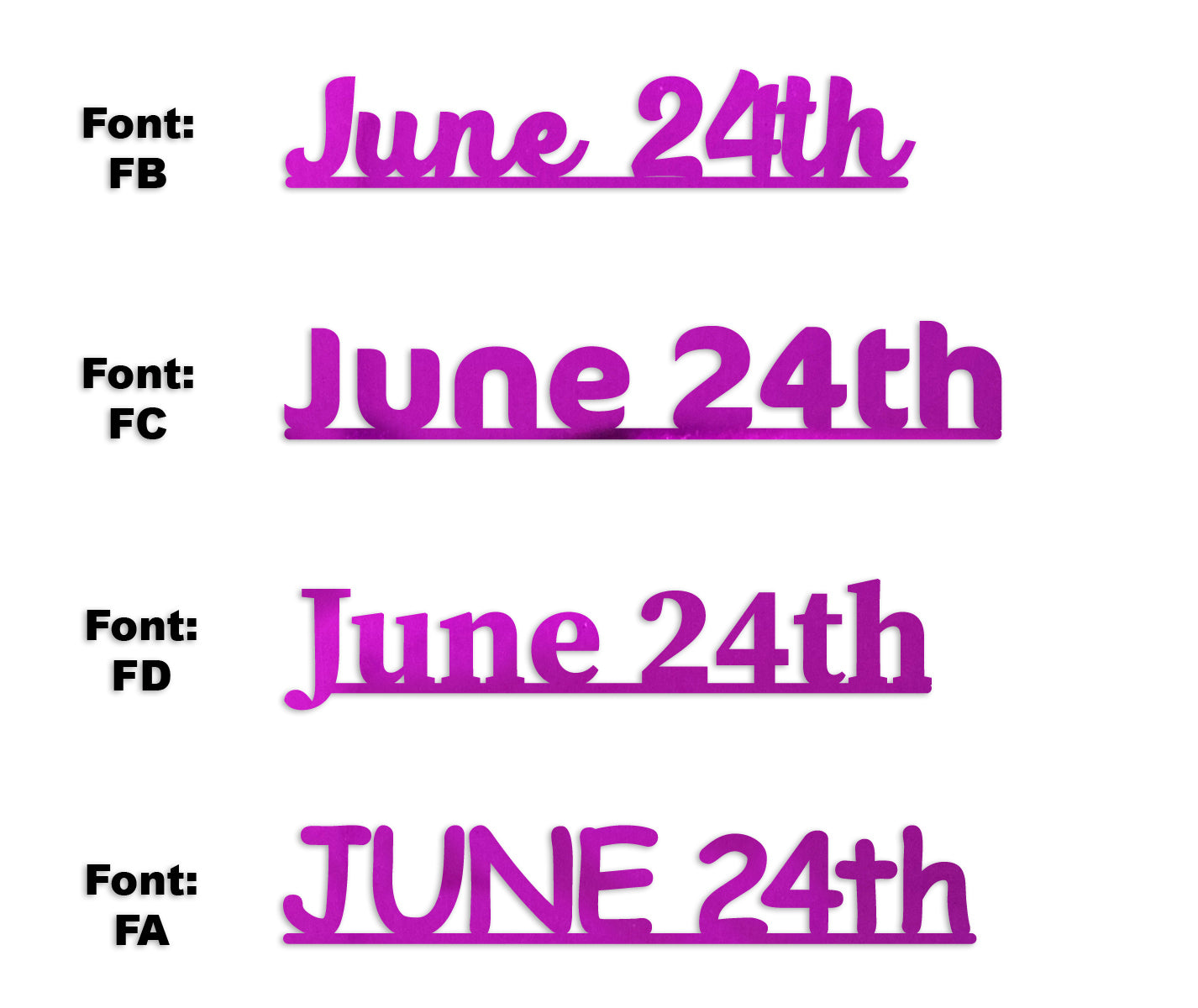 Custom-Fetti Date - JUNE 24th Fuchsia