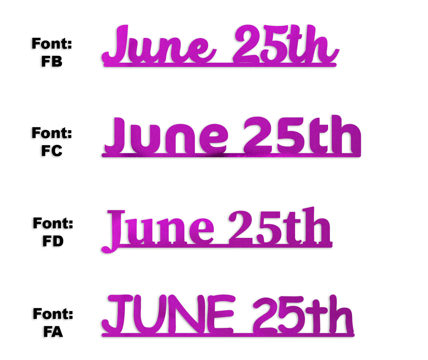 Custom-Fetti Date - JUNE 25th Fuchsia