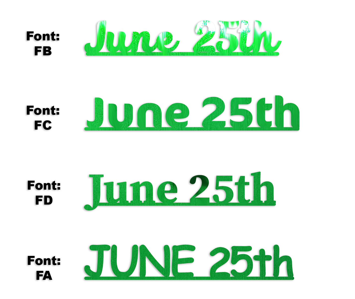 Custom-Fetti Date - JUNE 25th Green