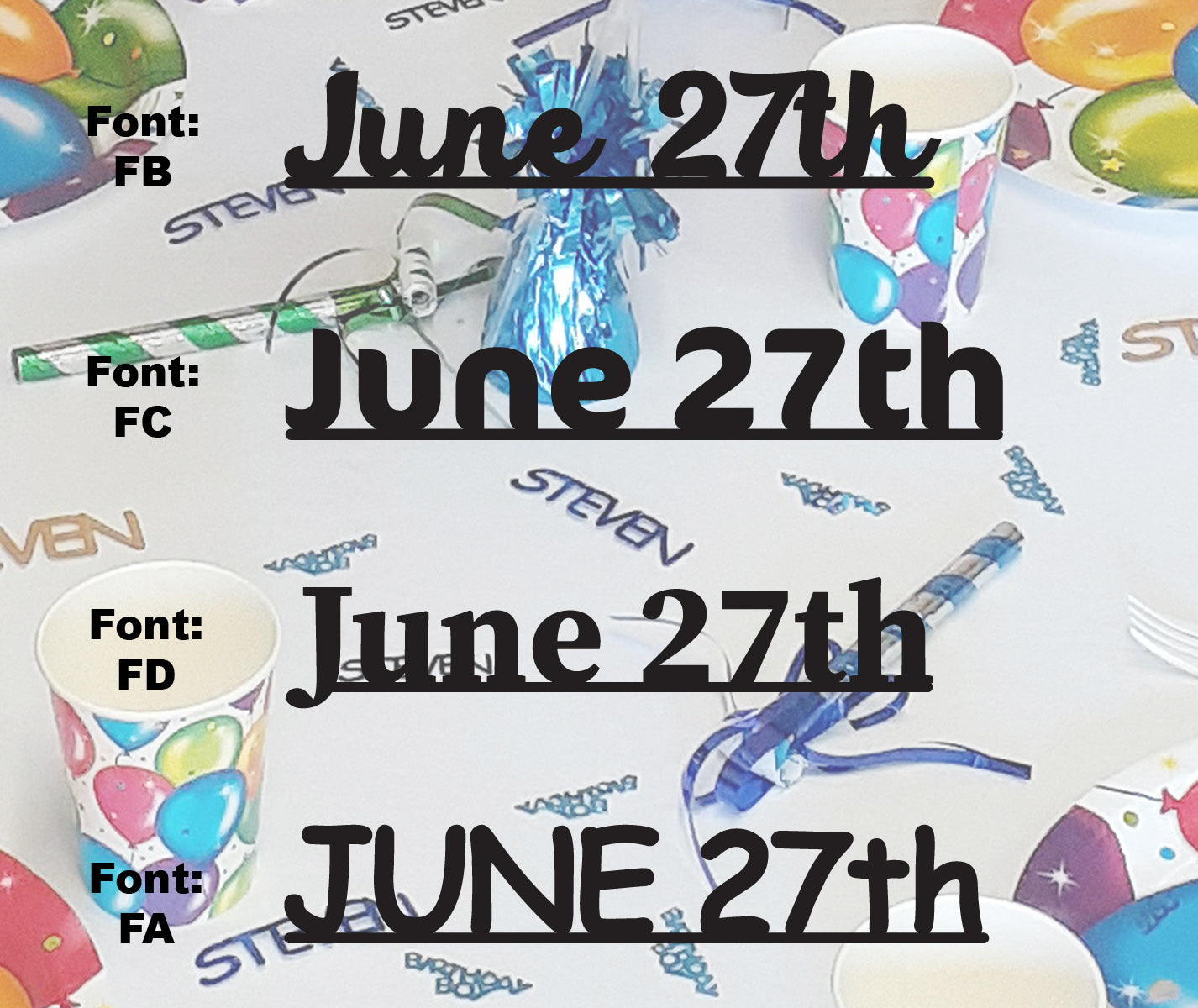 Custom-Fetti Date - JUNE 27th Black