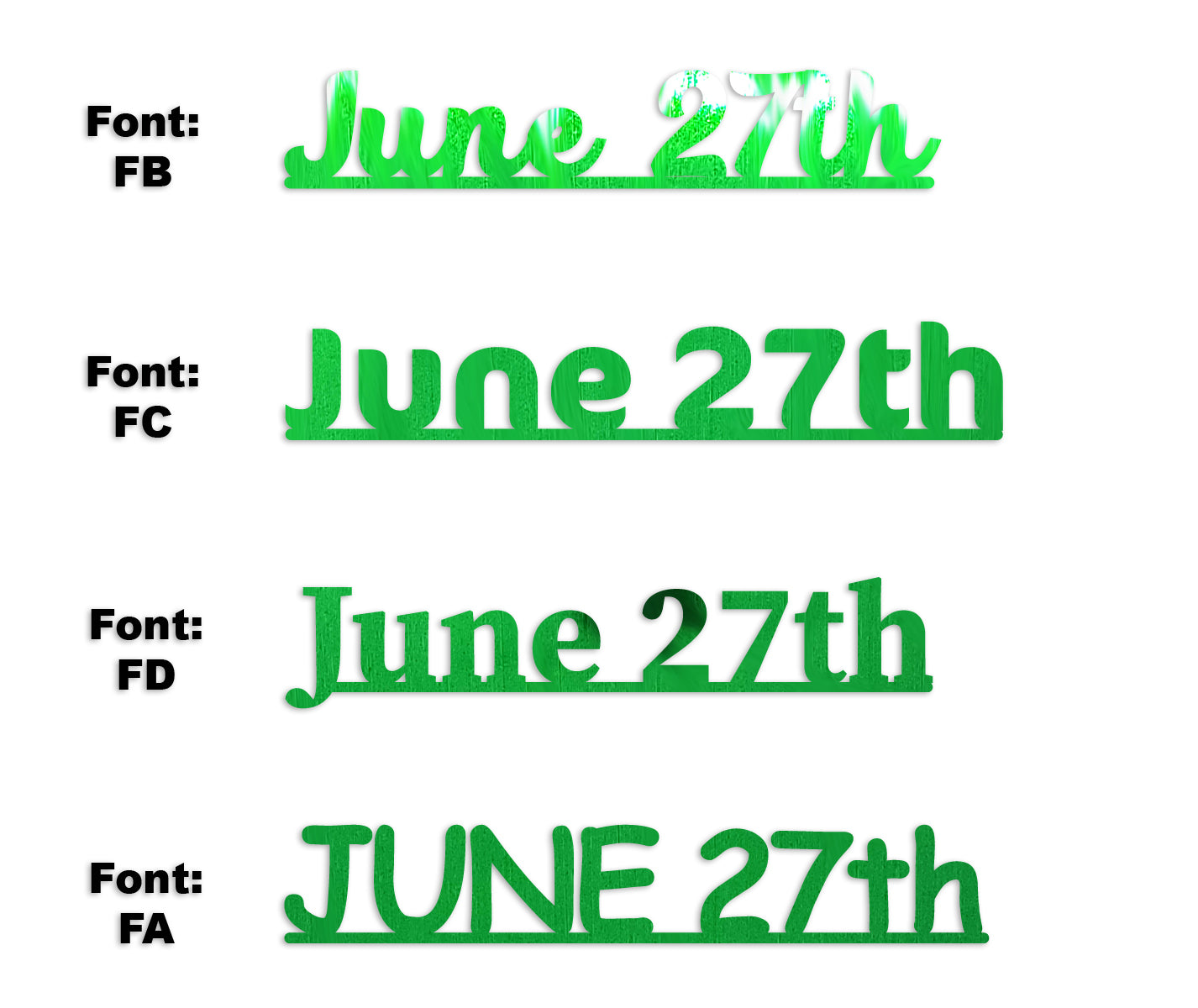 Custom-Fetti Date - JUNE 27th Green