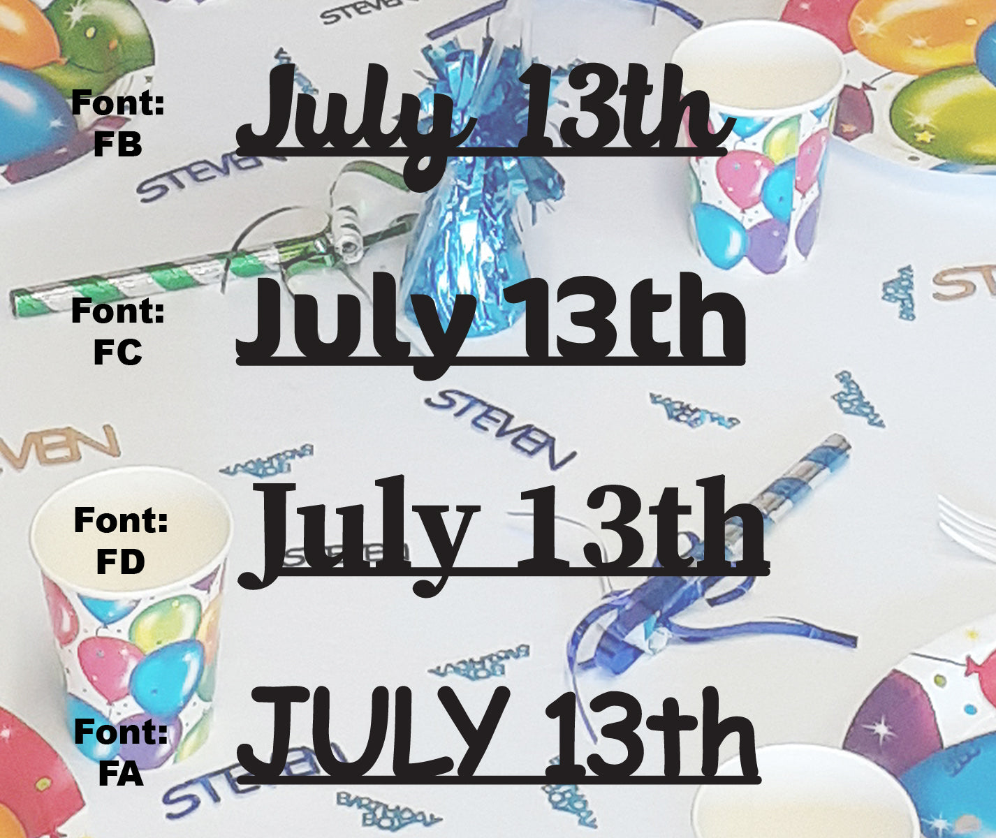 Custom-Fetti Date - JULY 13th Black