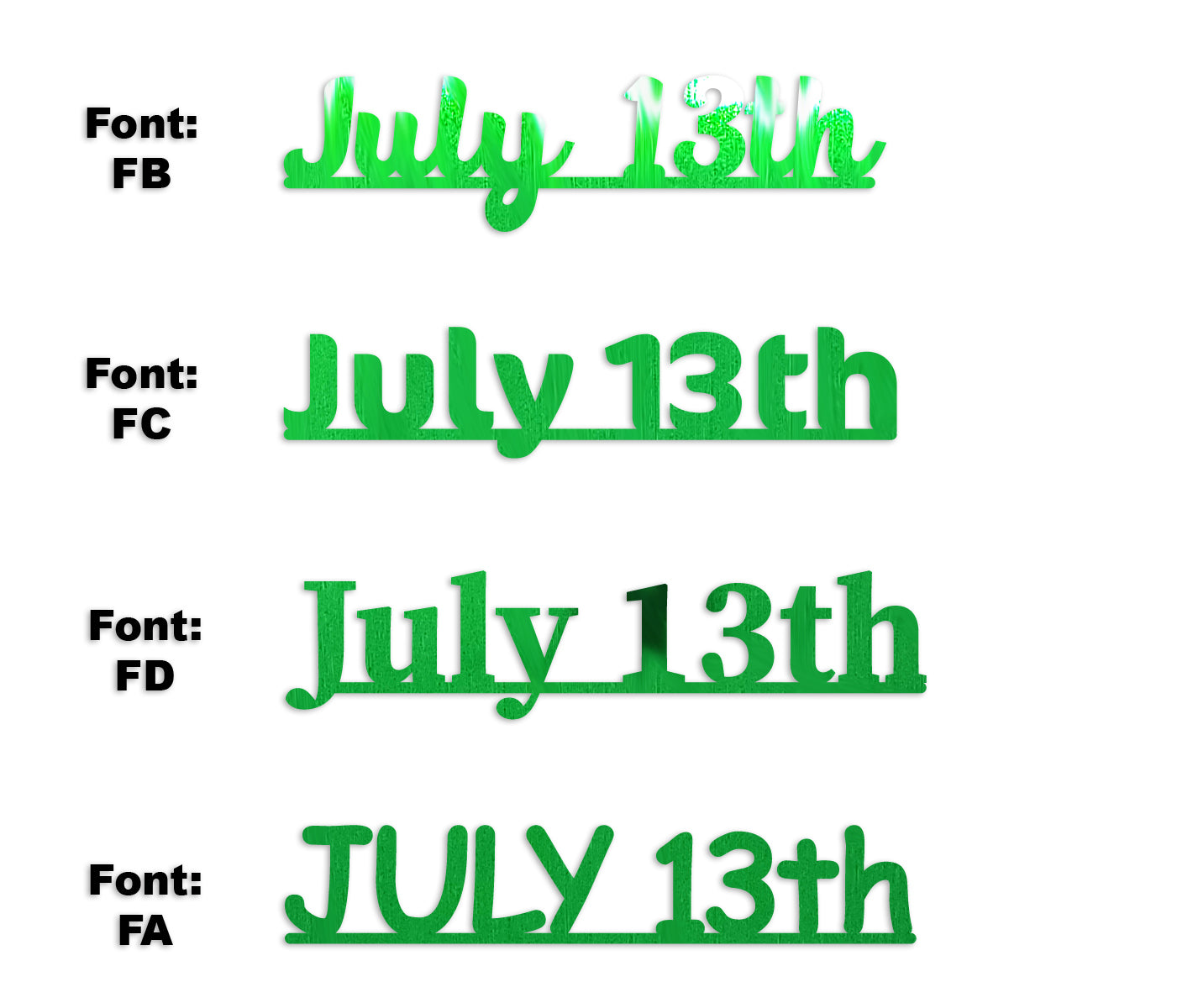 Custom-Fetti Date - JULY 13th Green