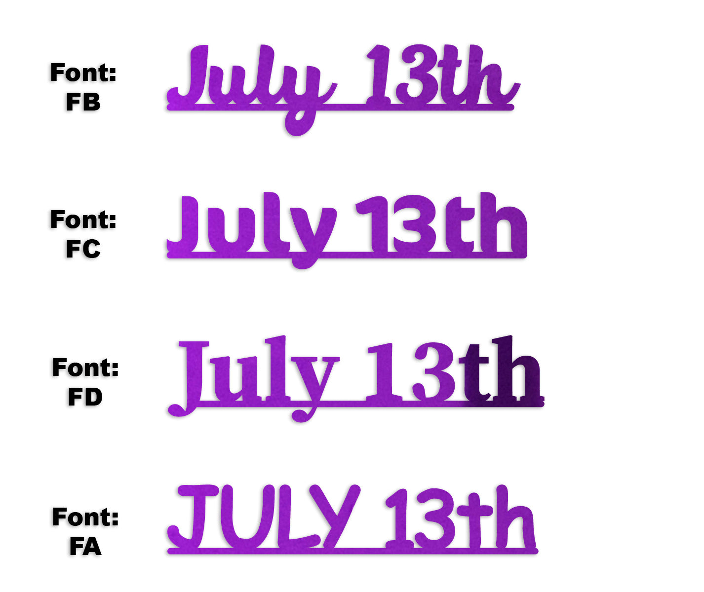 Custom-Fetti Date - JULY 13th Purple