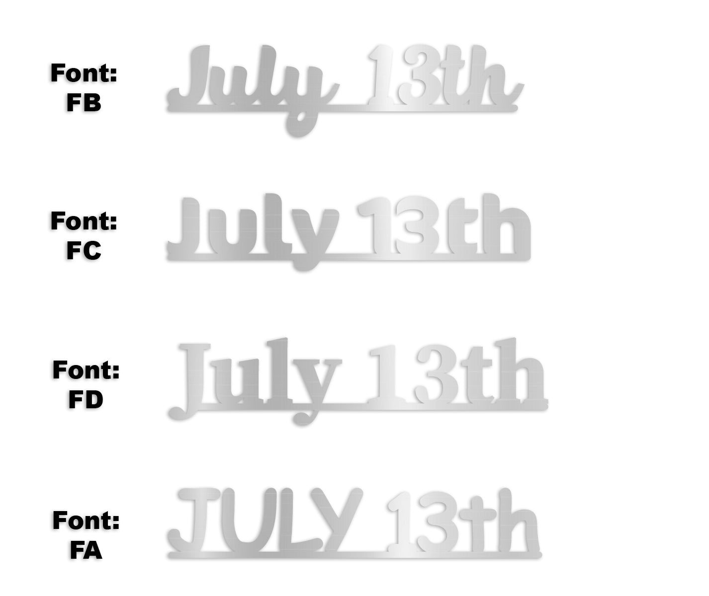 Custom-Fetti Date - JULY 13th Silver