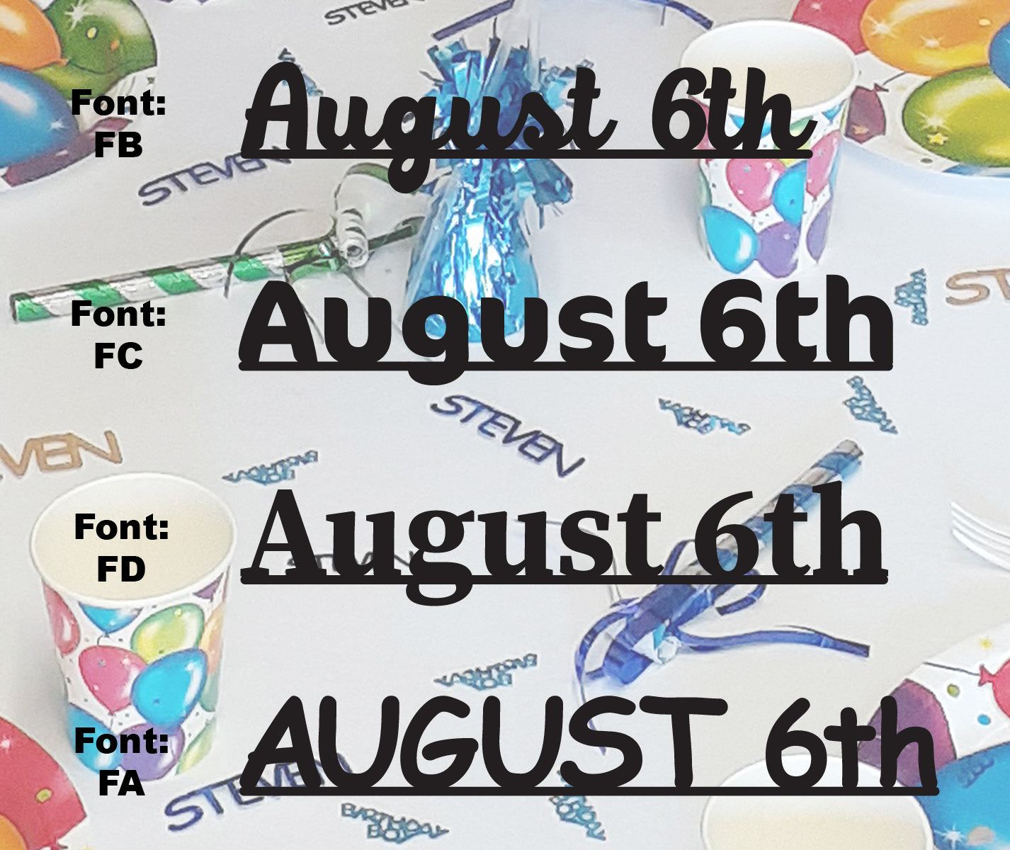 Custom-Fetti Date - AUGUST 6th Black