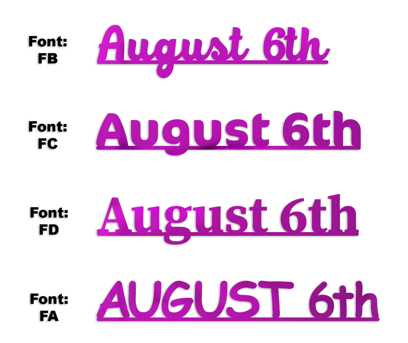 Custom-Fetti Date - AUGUST 6th Fuchsia