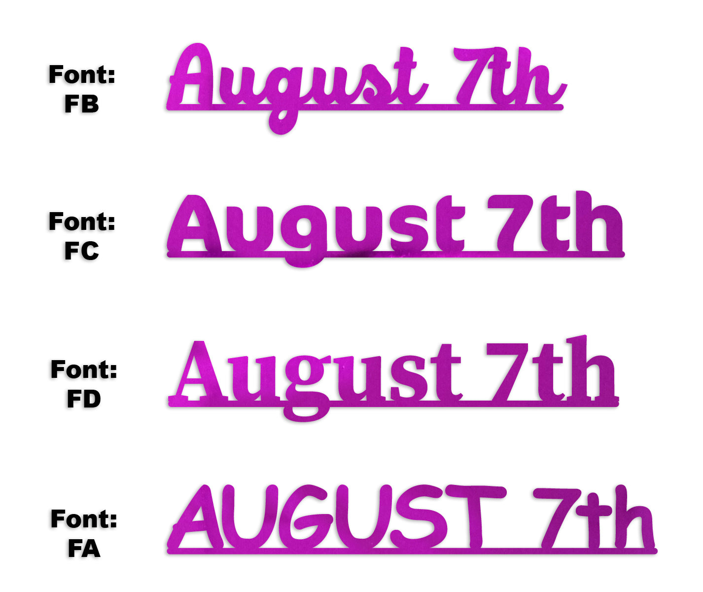 Custom-Fetti Date - AUGUST 7th Fuchsia