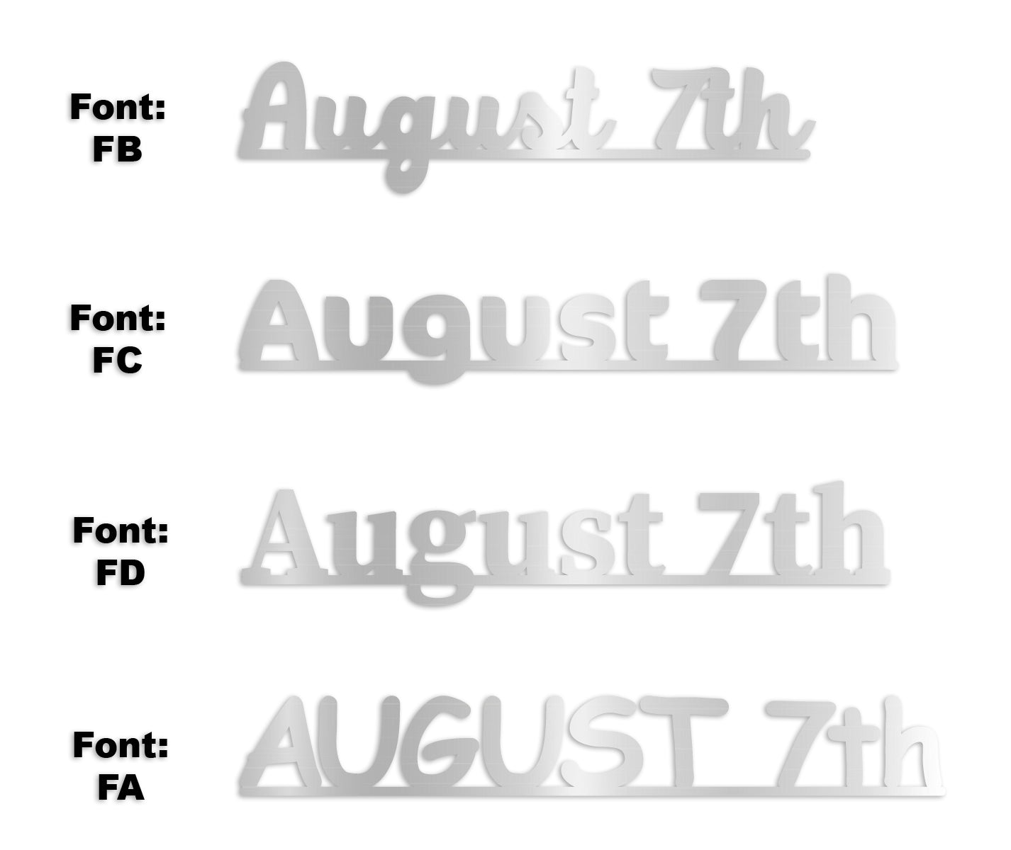 Custom-Fetti Date - AUGUST 7th Silver