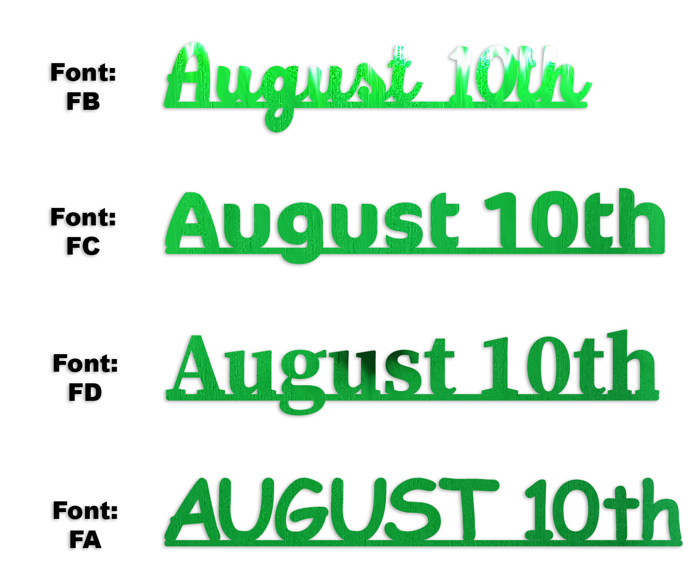 Custom-Fetti Date - AUGUST 10th Green