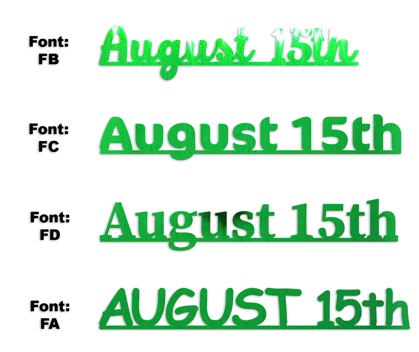 Custom-Fetti Date - AUGUST 15th Green