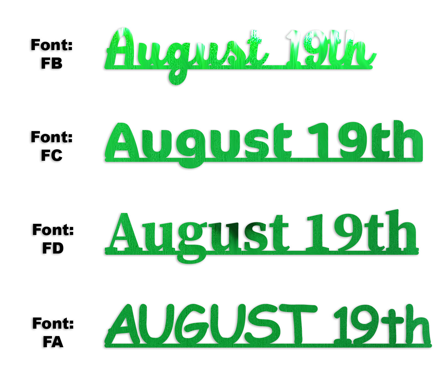 Custom-Fetti Date - AUGUST 19th Green