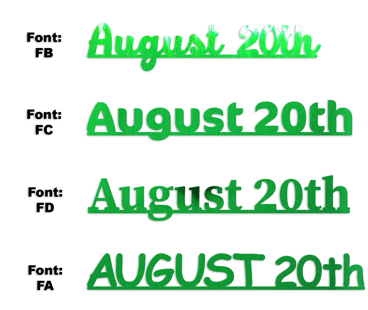 Custom-Fetti Date - AUGUST 20th Green