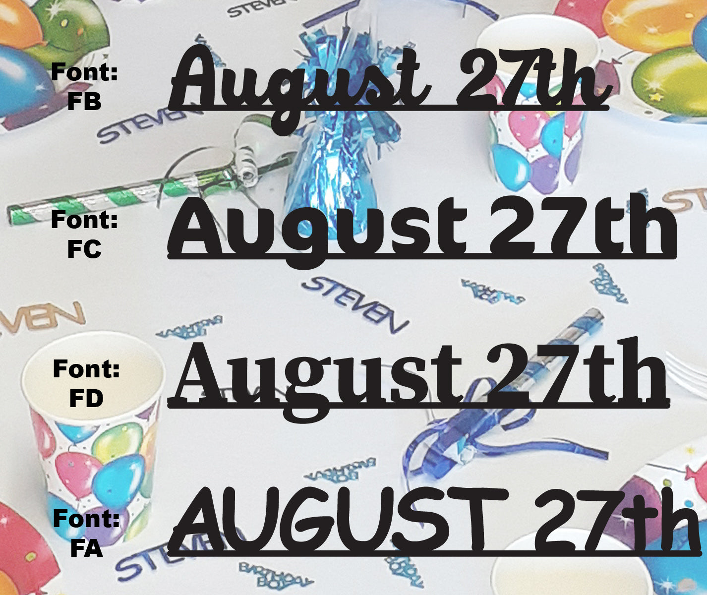 Custom-Fetti Date - AUGUST 27th Black