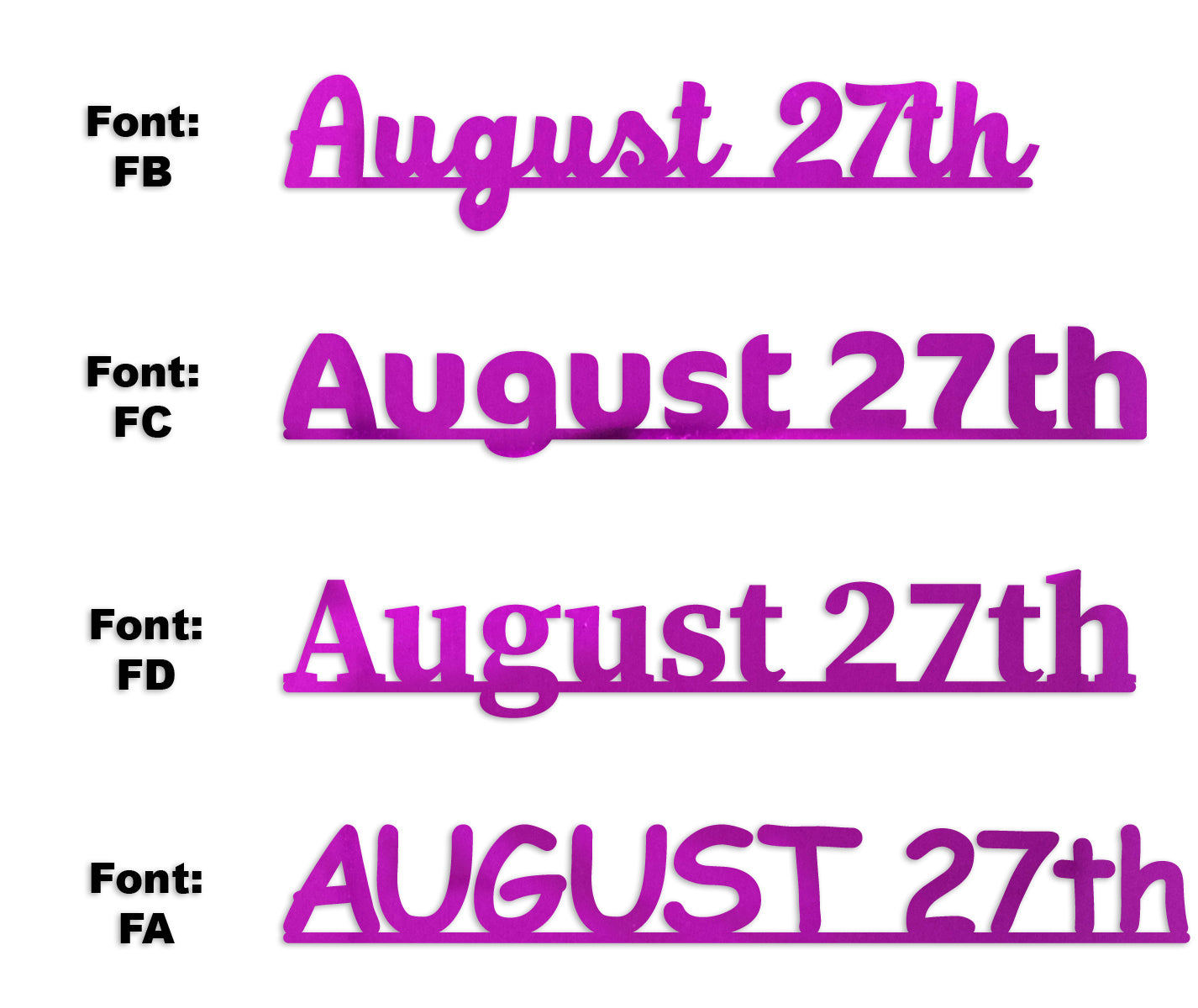 Custom-Fetti Date - AUGUST 27th Fuchsia