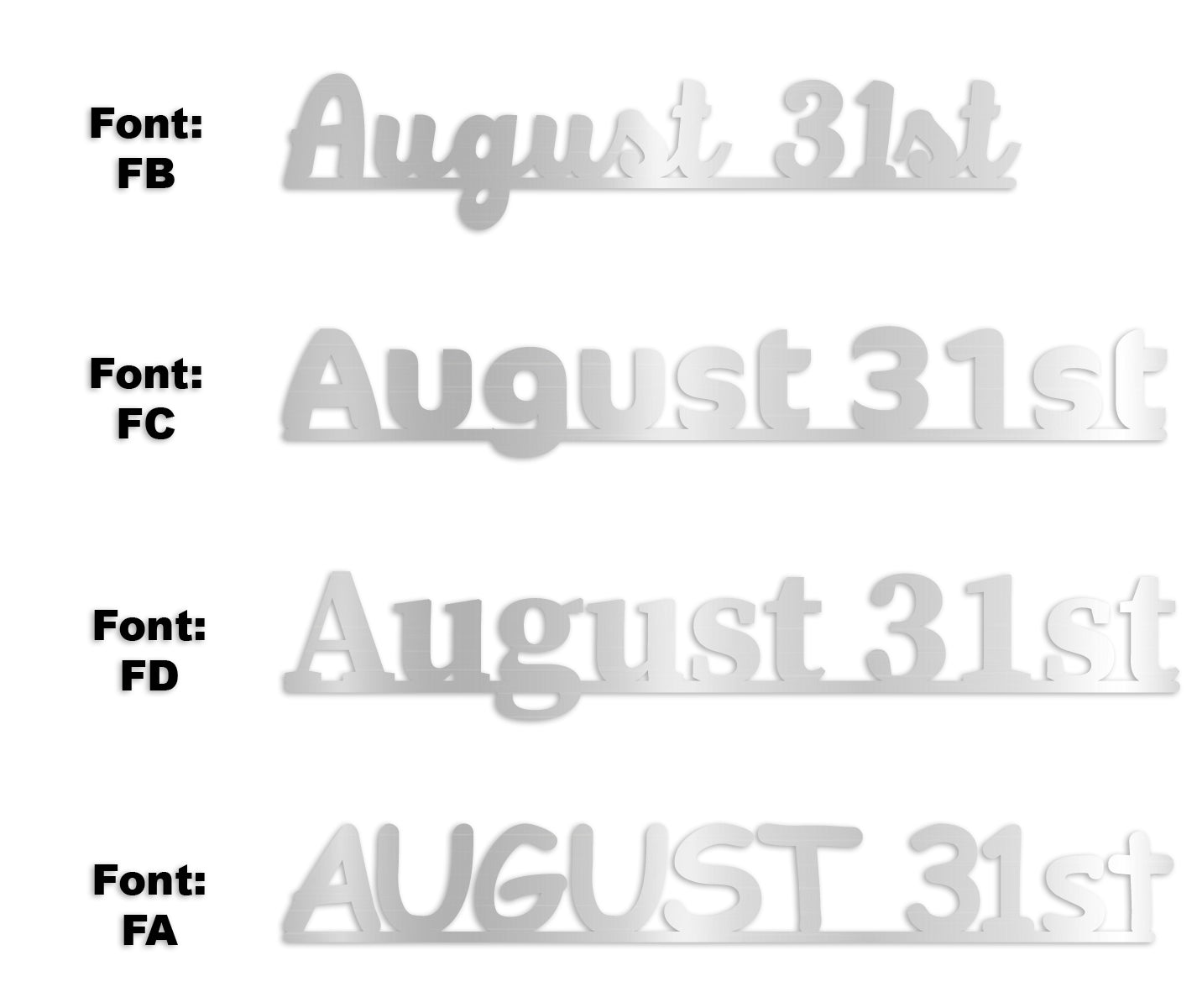 Custom-Fetti Date - AUGUST 31st Silver