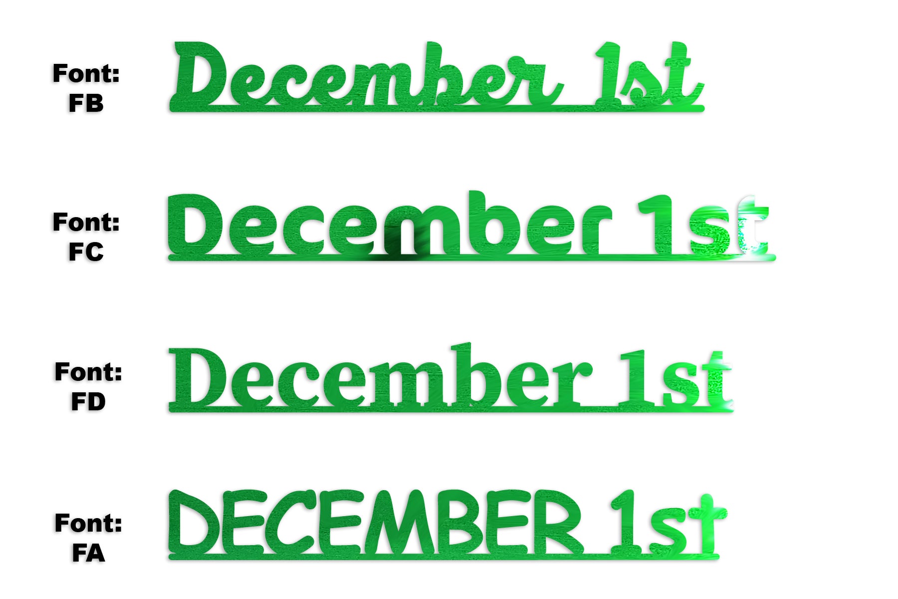 Custom-Fetti Date - DECEMBER 1st Green