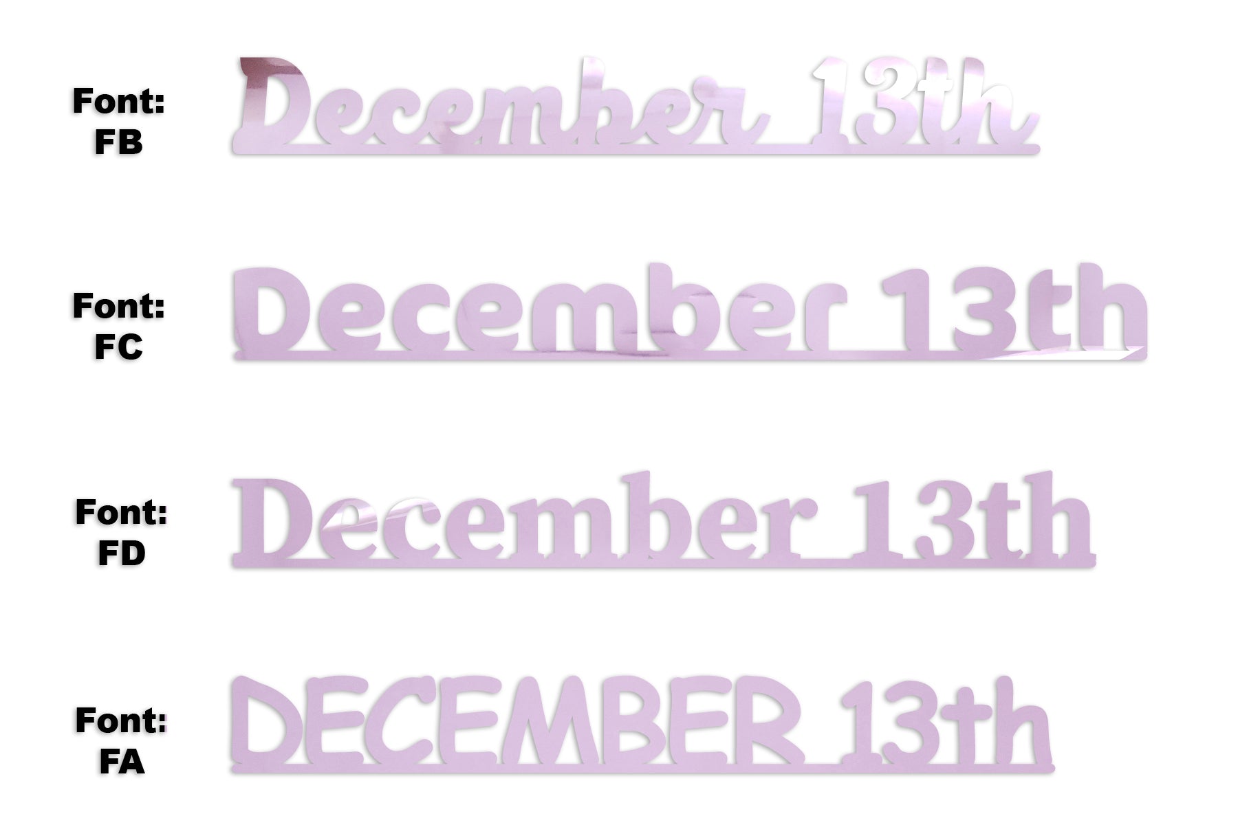 Custom-Fetti Date - DECEMBER 13th Pink