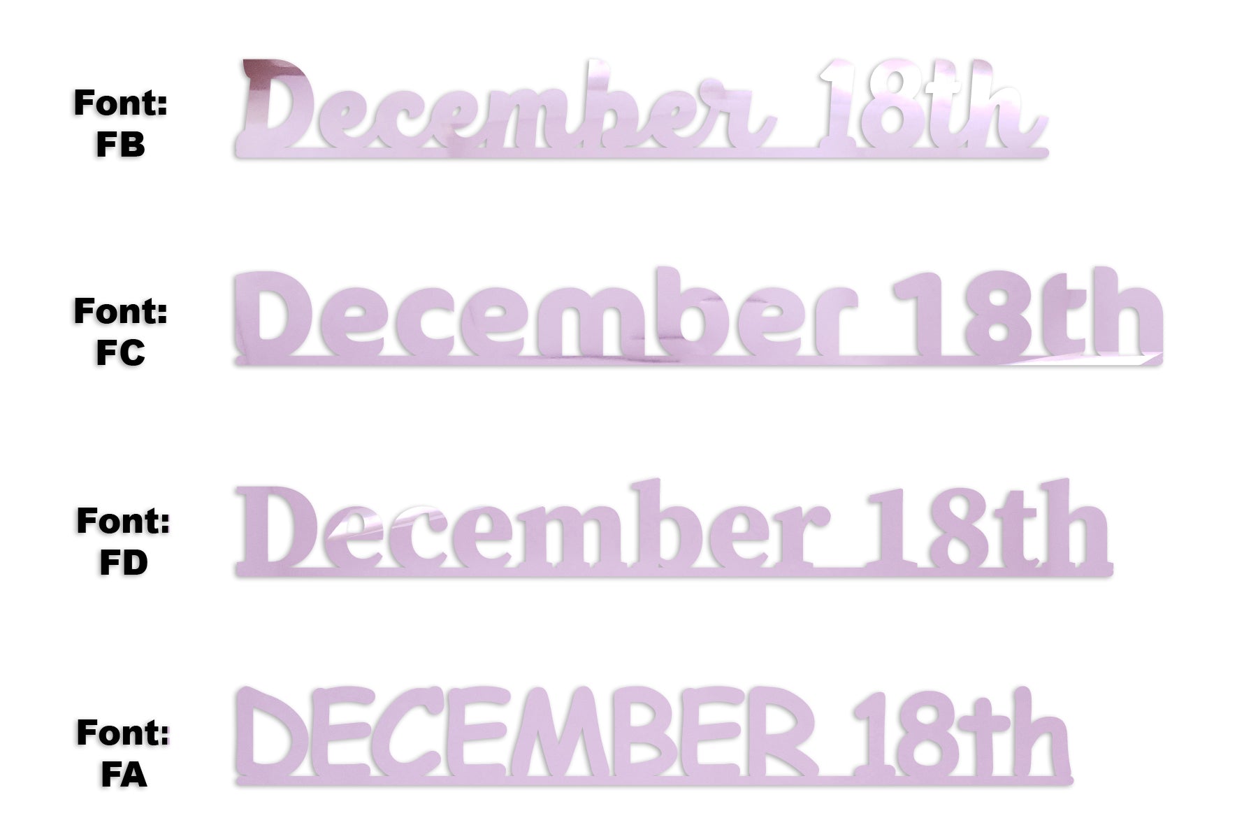 Custom-Fetti Date - DECEMBER 18th Pink