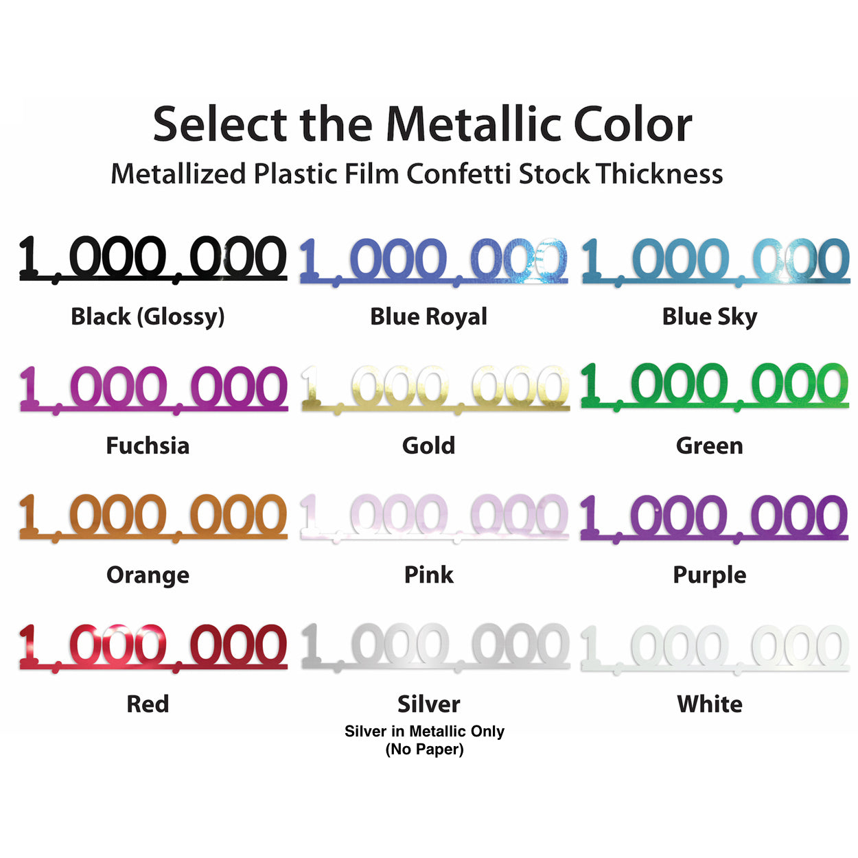 Number/Letter Pick a Color Metallic