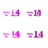 Custom-Fetti Number - 14 Fuchsia