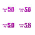 Custom-Fetti Number - 58 Fuchsia