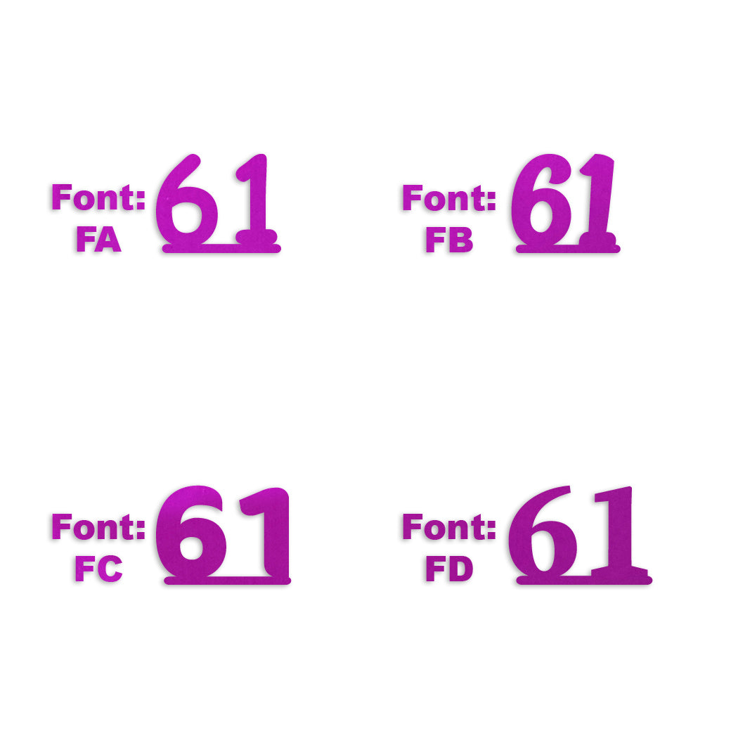 Custom-Fetti Number - 61 Fuchsia