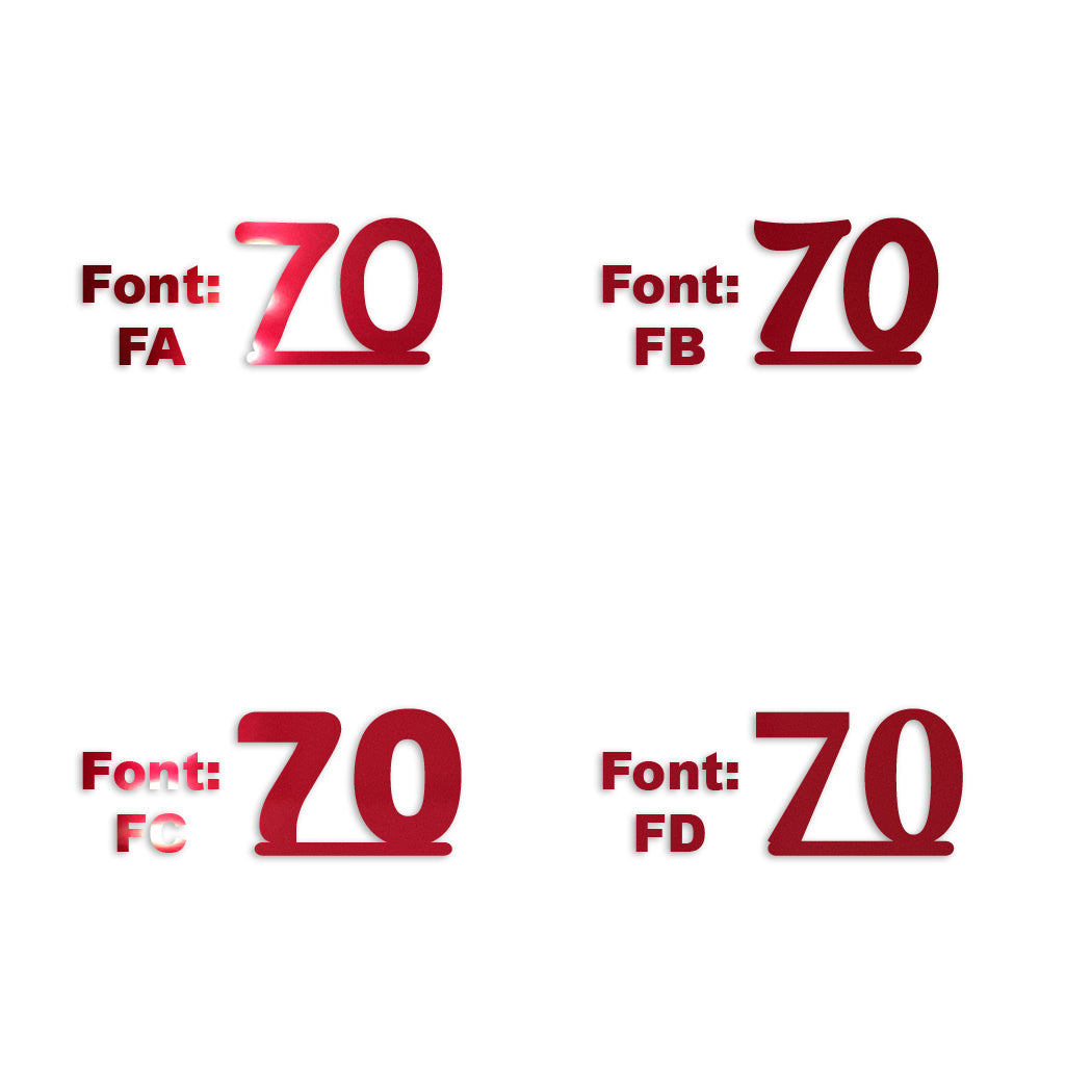 Custom-Fetti Number - 70 Red