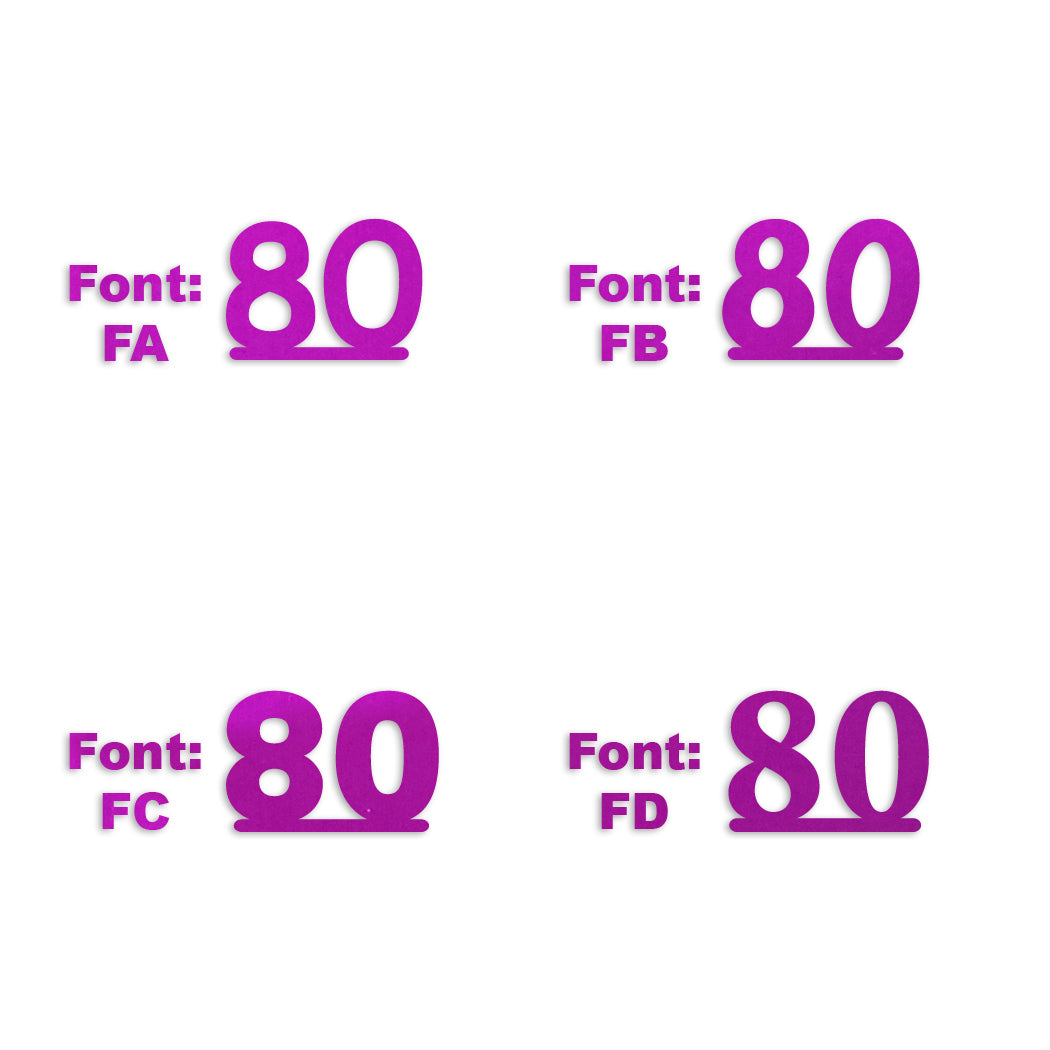 Custom-Fetti Number - 80 Fuchsia