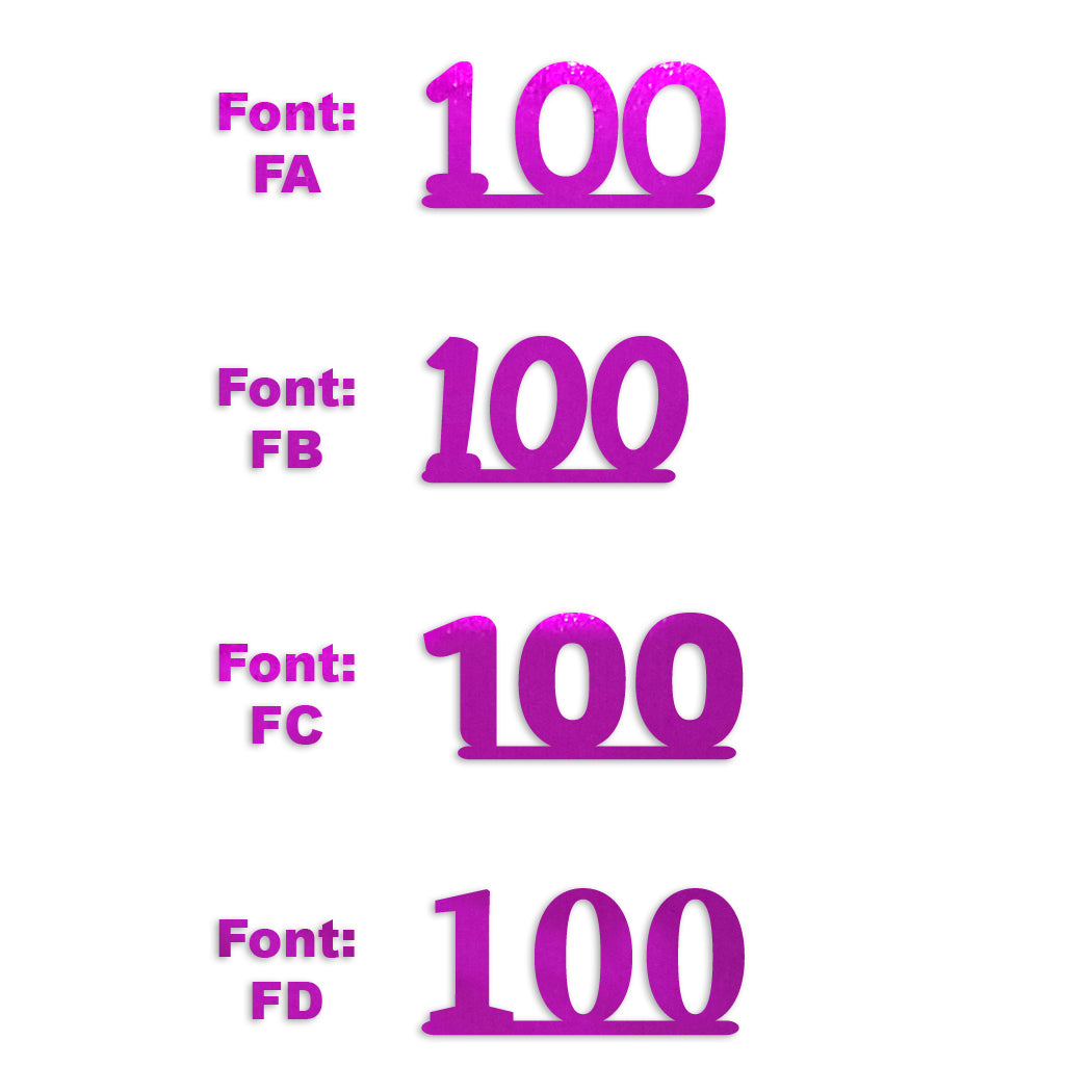 Custom-Fetti Number - 100 Fuchsia