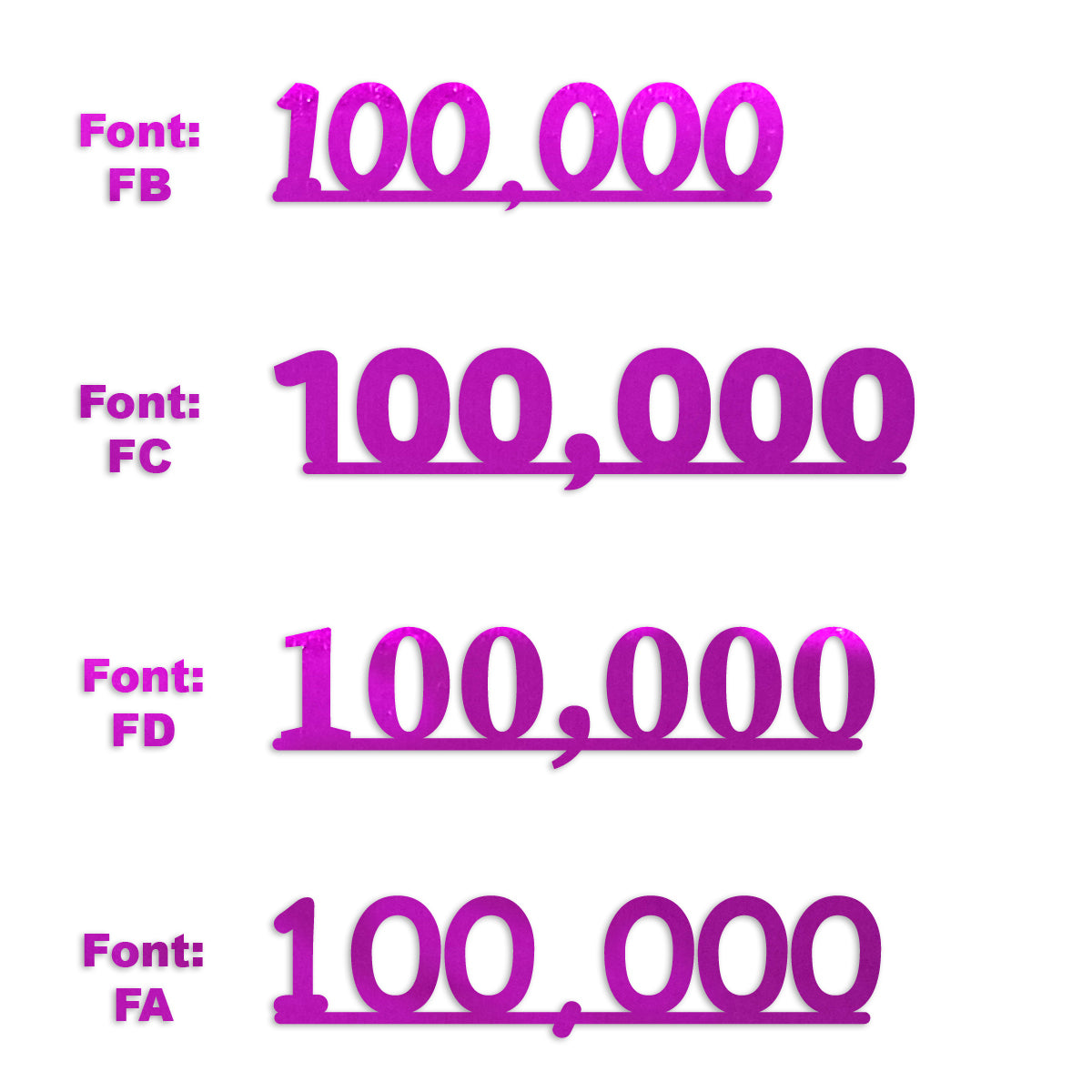 Custom-Fetti Number - 100,000 Fuchsia