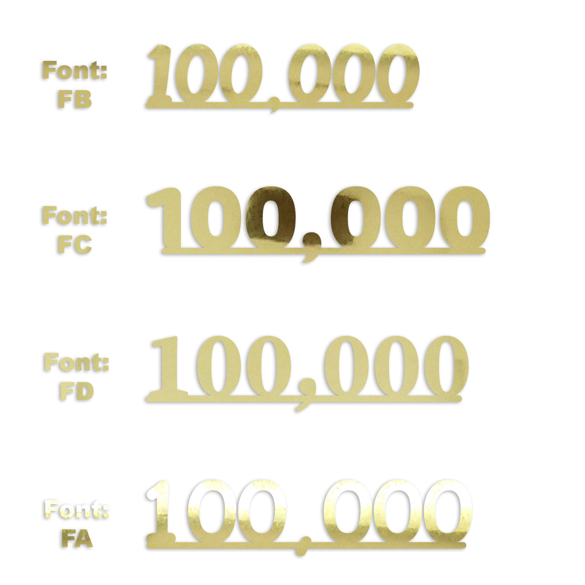 Custom-Fetti Number - 100,000 Gold